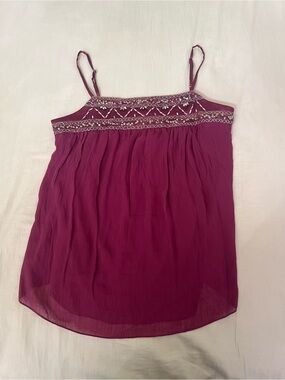 Y2K Beaded Fairy Plum Spaghetti Strap Camisole